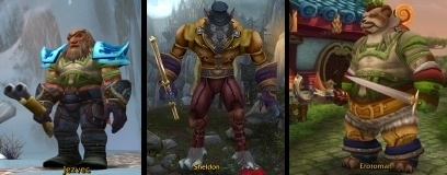 Dwarf hunter Jezvec, Worgen druid Sheldon a Panda monk Erotoman